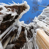 Beautiful ice cave on Lake Superior