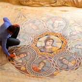 Beautiful mosaic in the ancient city