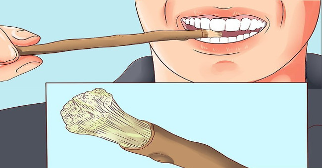 Before having a toothbrush, how did the old people clean their teeth?