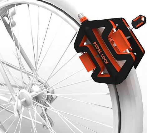 Bicycle lock with pedal