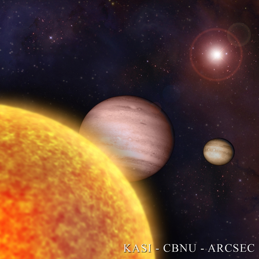 Billard game of giant planets