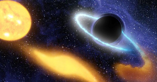 Black holes can be 50 billion times more massive than the Sun.