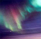 Bright light of aurora