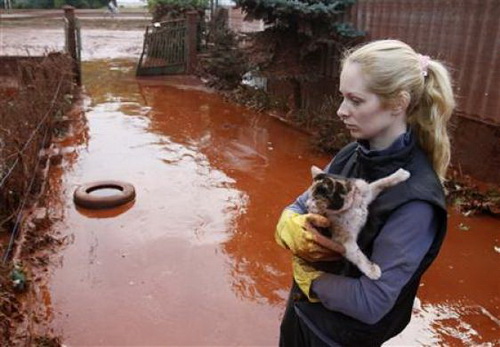 Broken waste reservoir, Hungary declared a state of emergency
