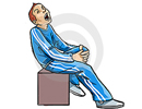Can not stand up because he was crippled by his wife