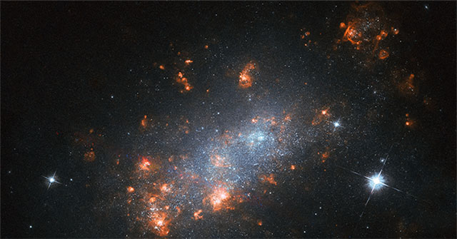 Cherry blossom galaxies flourish, glowing mysterious pink light