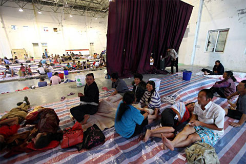 China evacuated people because of storms