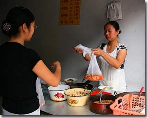 China hands out plastic bags