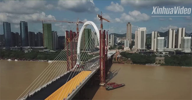 China has the highest asymmetric cable-stayed bridge in the world