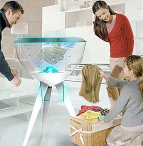 Clean up the clothes by the fish robot
