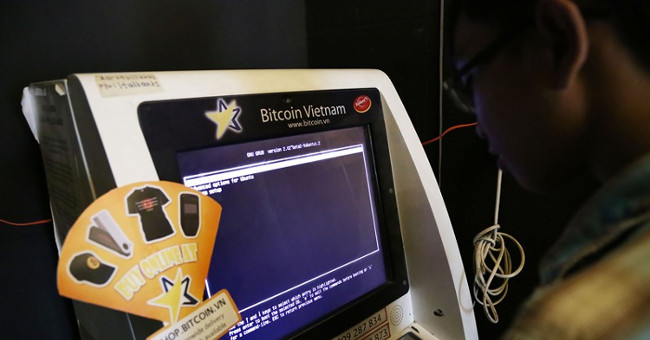 Close up of bitcoin transactions with ATMs in Ho Chi Minh City