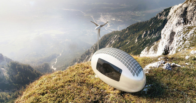 Close up of Ecocapsule, mini rooms are friendly to the environment