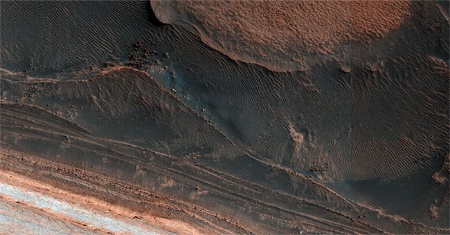 Close up of Mars in the middle of an ice age