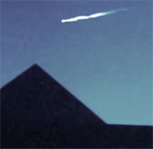 Close up of mysterious fireball in the sky of America