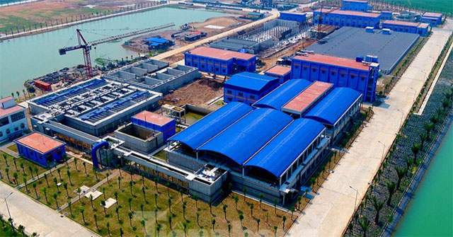 Close up of the largest clean water plant in Hanoi that can be drunk at the tap