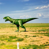 Close up of the world's largest dinosaur park