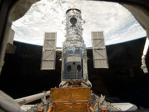 Close up to fix telescope in space