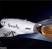 Close-up of private spacecraft crossing sound barrier