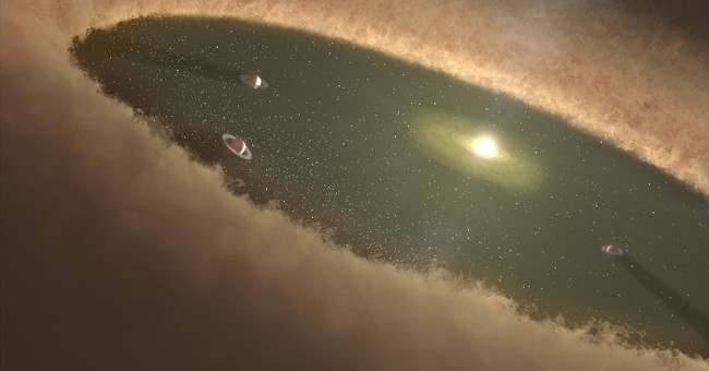 Close-up photo of planet Lk C15 was born