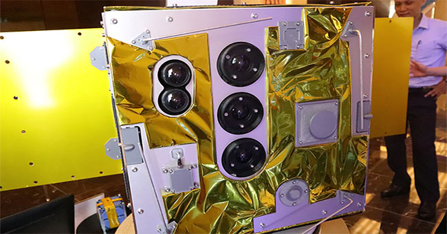 Close-up view of satellite