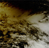 Clouds change color because of solar eclipse