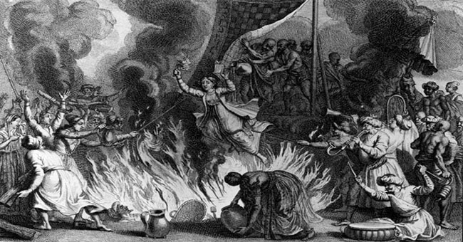Cold nape with the custom of burning his wife to ... show respect for her husband