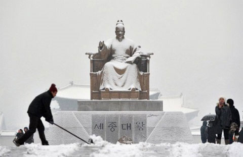 Cold winter in the northern hemisphere
