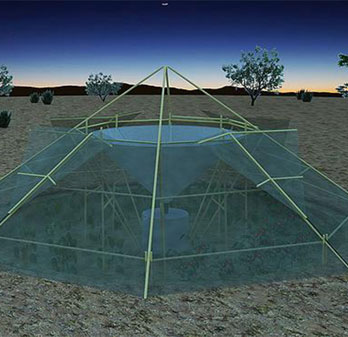 Collect water in the air to grow plants in the desert