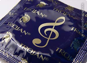 Condom playing music