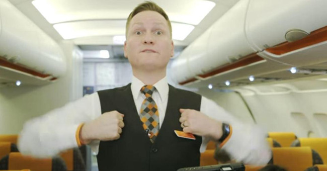 Confusing symbols between the flight attendants on the plane
