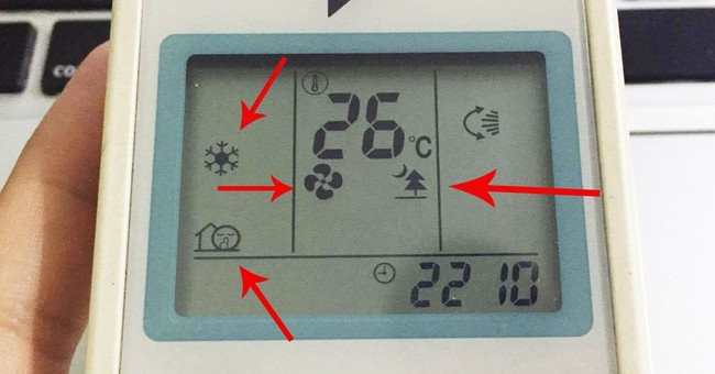 Decode strange symbols on air-conditioning controls