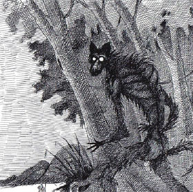 Demons - mystical creatures disturbing mountain forests
