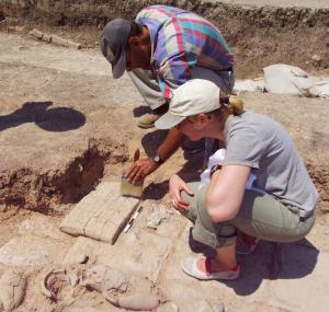 Detected ancient stones in the 2,700-year-old Turkish temple