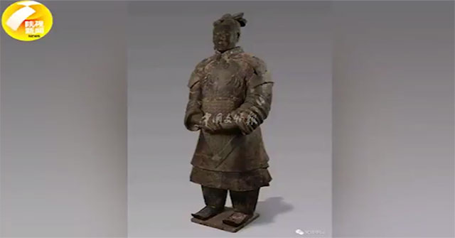 Detecting a concussion about the terracotta army in the tomb of Qin Shi Huang