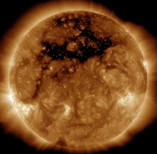 Detecting a giant flower hole in the Sun.