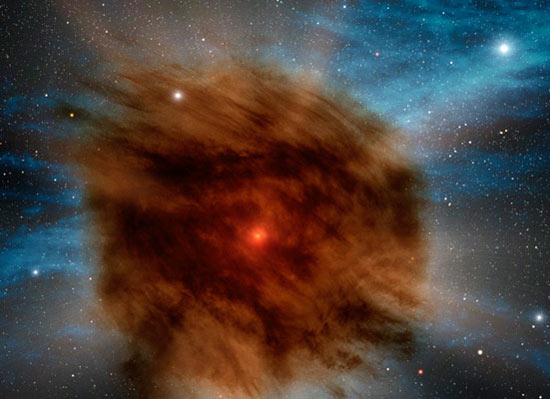 Detecting a star exploding behind a cloud of dust