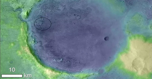 Detecting an oasis suspected to contain alien fossils