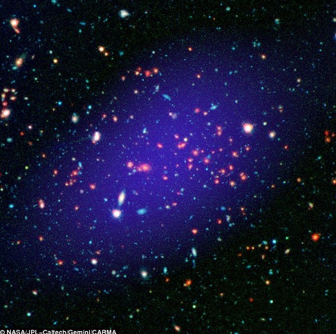 Detecting giant galaxy cluster 8.5 billion light-years from Earth
