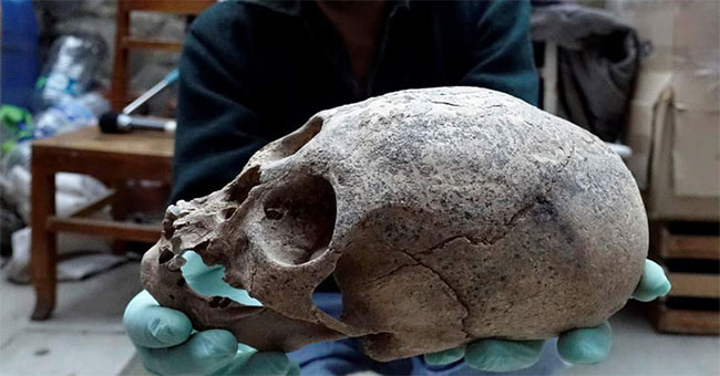Detecting more than 100 deformed remains in stone quarries