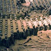 Detecting Qin Shihuang's armor of terracotta warriors