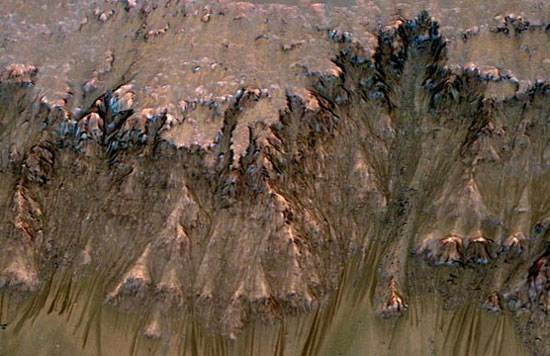 Detecting signs of water flowing on Mars