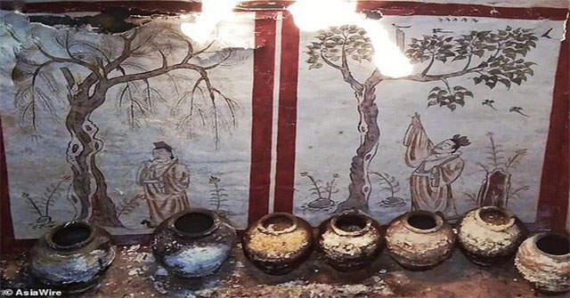 Digging the school yard, accidentally 'opening' the 1,300-year-old ancient tomb