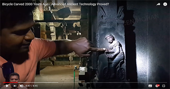 Discover shocking images of modern bicycles in the 2,000-year-old temple