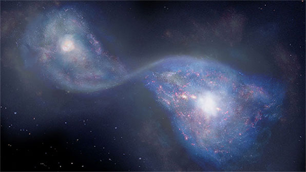 Discovered the merger of galaxies 13 billion years ago