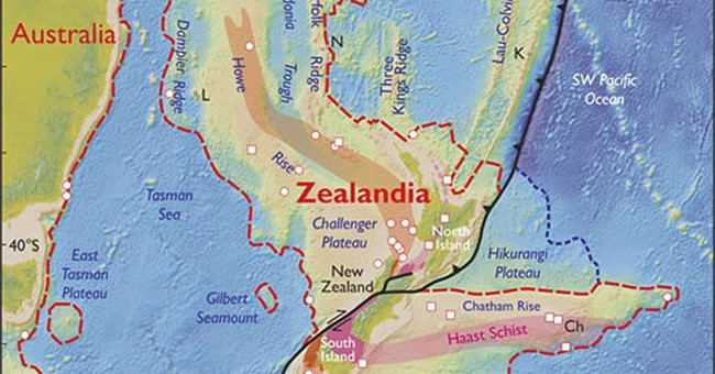 Discovered the underground continent of nearly 5 million km2 hidden under the Pacific Ocean