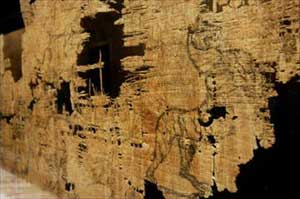 Displaying the oldest western map is drawn on papyrus