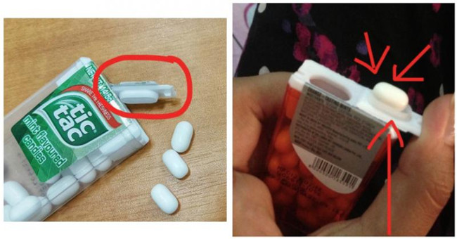 Do you know what part of the Tic Tac candy box lid is used?