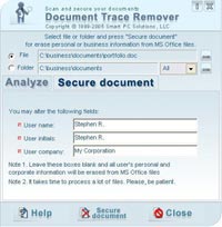 Document Trace Remover - Document Trace Remover
