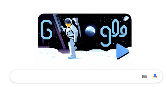 Doodle Google celebrates its 50th anniversary on the Moon