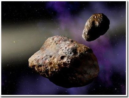 Double meteorite fly near Earth